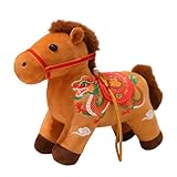Plüschpferd – 2026-Neujahrs-Maskottchenpuppe, chinesisches Festival-Hängespielzeug, entzückende Feiertagsdekoration, weich gefülltes Sammlerstück, hochwertige Tischdekoration, Heimbüro-Wohnzimmer 7,87