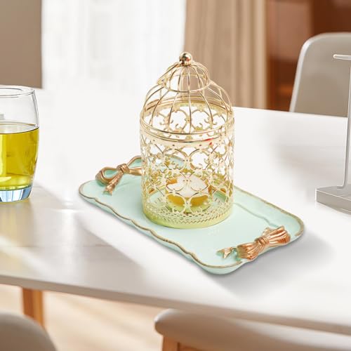 Warmtree WTE012933 Vintage Decorative Tray Towel Tray Storage Tray Dish Plate Fruit Trays Rings Chain Bracelets Earrings Trays Cosmetics Jewelry Organizer Retro Design Bow-Knot Resin Plate Coquette Room Decor  thumb #7