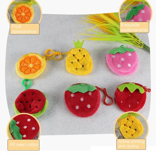 Plush Coin Purse Cartoon Fruit Coin Bag Key Holder Bag Headphones Data Cable Storage Bag for Kid4
