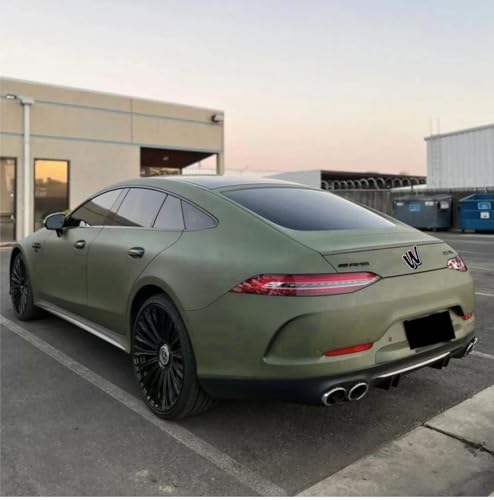 Image of WISDOM Matte Khaki Green Vinyl Car Wrap Air Release, Self Adhesive, Vehicle wrap Sheet for Automotive Bike DIY Exterior Interior Decoration (Khaki Green, 20 Inch X 12 Feet)