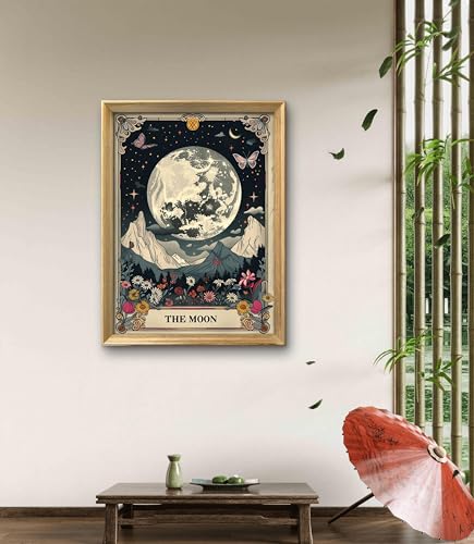 Image of Leczany Cross Stitch Patterns Stamped Kit for Beginners | Embroidery Supplies DIY Craft Kit Needlepoint for Adults Starter | 11CT, 3 Strands | The Moon 15.8x21.7 inches