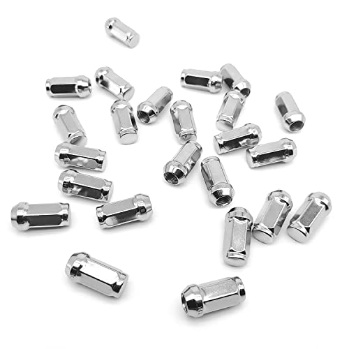 Image of BRONEVO M14x1.5 Lug Nuts with Cone Seat 19mm (3 /4 inch) Hex for Silverado, Ford, GMC Aftermarket Wheel,Set of 24 PC Chrome