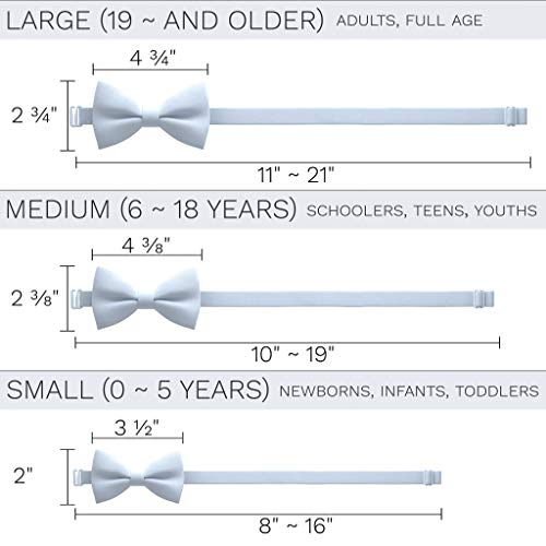 Bow Tie House Men's Classic Pre-Tied Bow Tie Formal Solid Tuxedo (Large, Pastel Blue) #TOP3