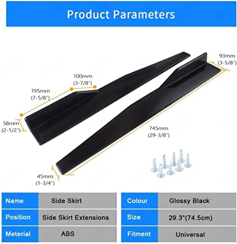 Image of 2PC /Set 75cm Side Skirt Splitter Rocker Splitters Diffuser Winglet Wings Bumper Kit Side Bumper Lip Splitter Bumper Splitter Spoiler Universal for All Cars Stylish