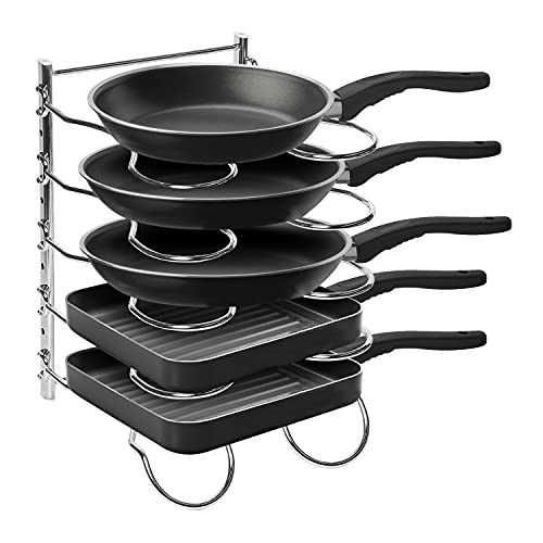 Amtido Organizador de armario de cocina con divisores ajustables para armario despensa y...