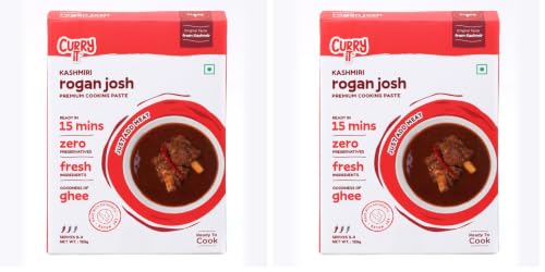 Image of CURRYiT Kashmiri Rogan Josh Curry Paste | Cook in 15 mins | Just add Fresh Mutton, Chicken, Fish | Made with Ghee | No Preservatives | Enjoy with Khameeri Roti | Indian Masala Wet Marinade 120g