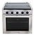 RecPro RV Stove Gas Range 21" Tall | 6500 and 8000 BTU Three Burner | 7100 BTU Oven with 1.8 Cu. Ft Capacity | Black or Stainless Steel Finish (Silver Version B, No Vented Range Hood)
