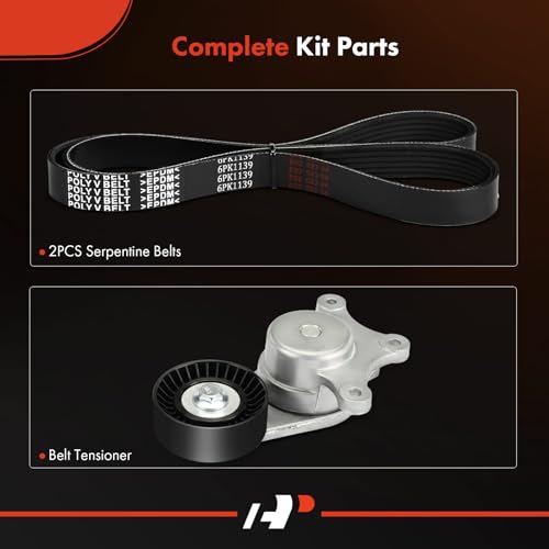 Correa serpentina motor Ford Edge y Lincoln MKZ con polea tensora 3