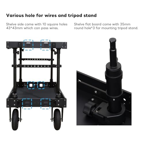 Image of Camera Cart for Video /Film /Lighting /Stage, Collapsible Professional Cinemech Video Production Cart with 360 Swivel Caster & Foot Brake (LBC-L-8)