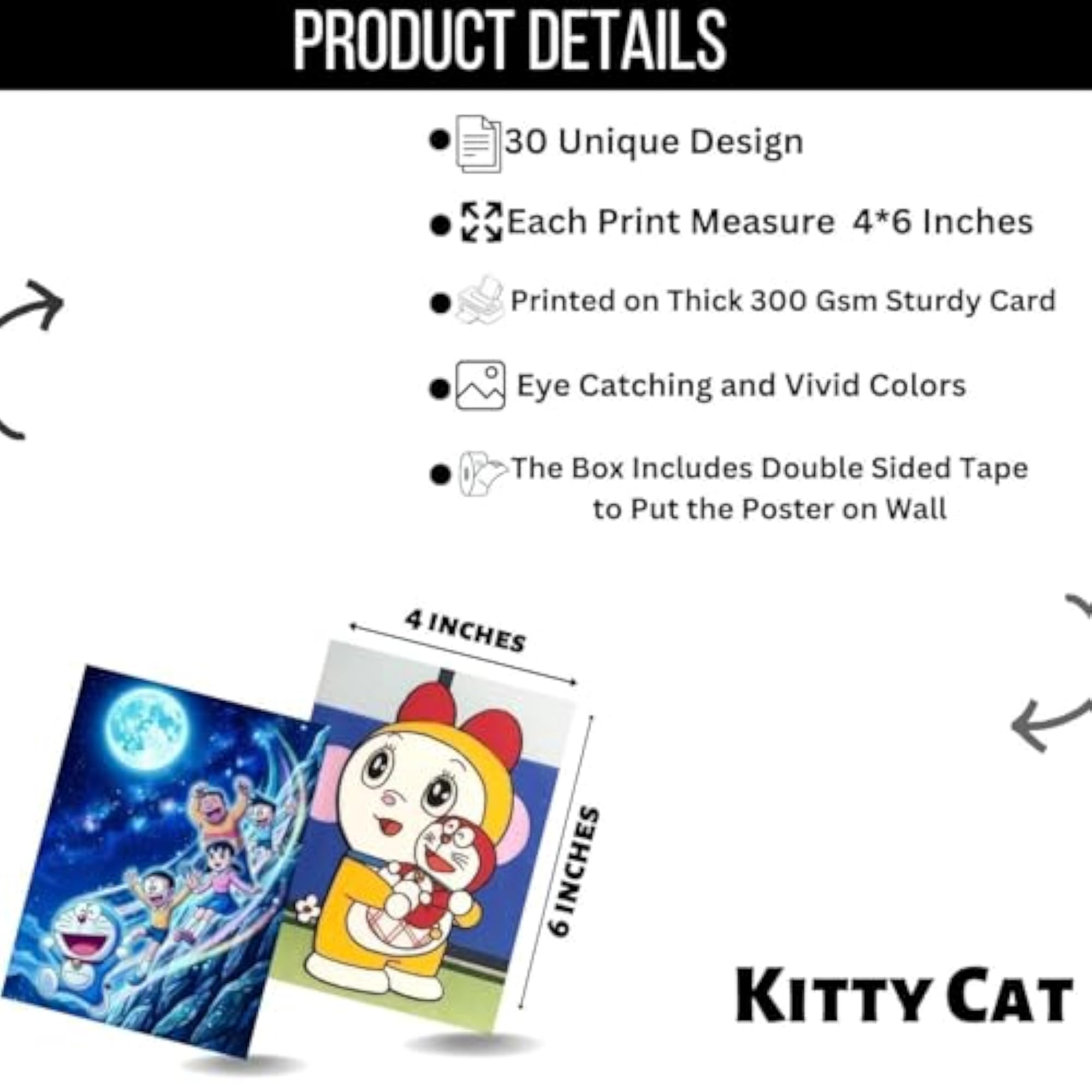 Doraemon Aesthetic Wall Collage Kit, Set of 30
