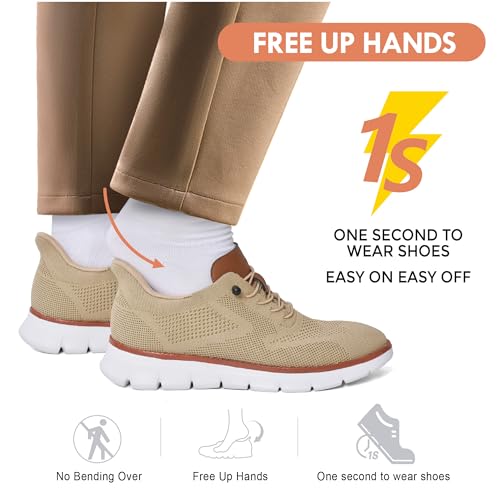 SITAILE Slip On Casual Dress Shoes Arch Support Comfortable Slip in Breeze Shoes for Men Hands Free Lightweight Breathable Lace Up Oxford Sneakers for Walking Business Wearbreeze Tennis with Soft Sole2