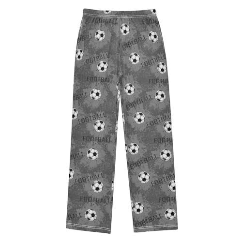 ZZXXB Football Boys Long Pants Soft Trousers Elastic Waist Kids Lounge Bottoms with Pockets S-XL