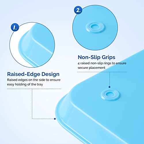 Jmu 20Pcs Dental Plastic Trays Bulk Autoclavable Instrument Trays, Procedure Tray Flat Tray,13.25" X 9.75", Size B (Blue) #TOP4