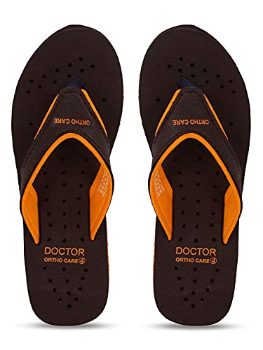 DOCTOR EXTRA SOFT Chappal Care Orthopaedic and Diabetic Comfort Doctor Flip-Flop and House Slipper's para mujer, Naranja, 4 UK