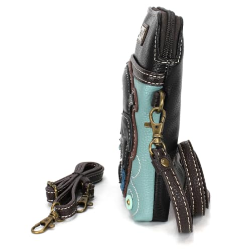 Image of CHALA Ocean Collection Cell Phone Crossbody Purse-Women PU Leather /Canvas Multicolor Handbag with Adjustable Strap