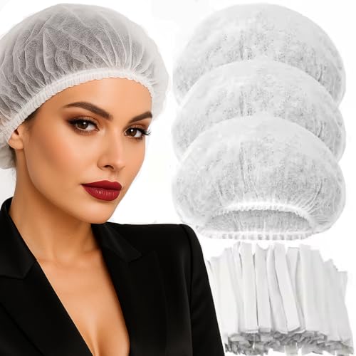 Image of adbeni Bouffant Caps for Women & Men | Premium | Disposable | Thick Non-Woven Hair Cover with Double Elastic | Soft, Breathable & Hygienic Caps for Medical, Kitchen, Salon, Food Handling