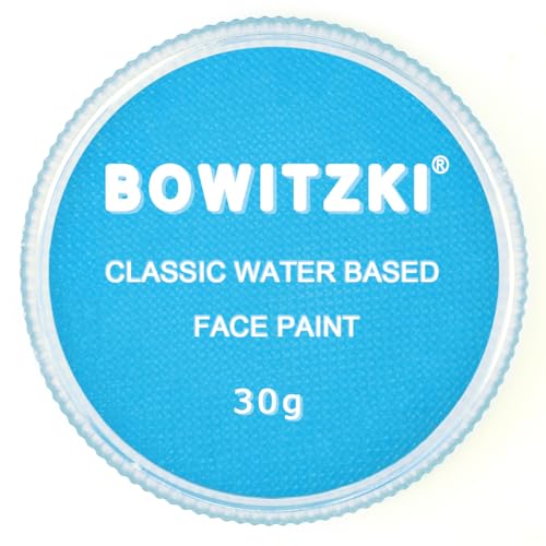 Bowitzki 30g Professional Face Paint Body Paint Water Based Face painting Makeup for Adults Split Cake Single Color - Light Blue