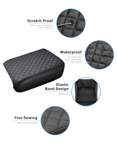 Image of INTGET Center Console Cover for 2026 Ford F150 Accessories 2021 2022 2023 2024 2025, for 2022-2026 F150 Lightning Interior Middle Armrest Arm Rest Cushion Protector(Only fit for Work Surface Console)
