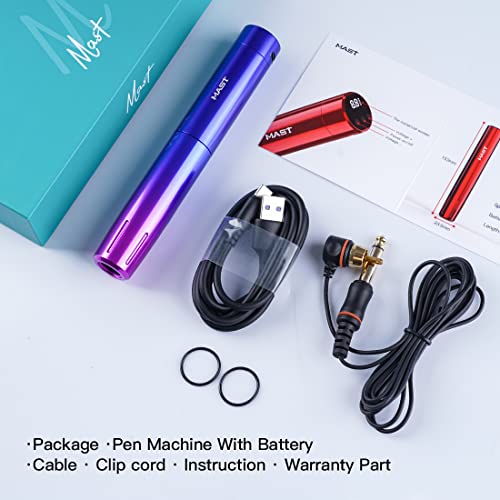 Mast Tattoo XDDBC Mast Tour Y22 Cordless Tattoo Pen Machine Kit - Professional Rotary Cartridges Tattoo Pen Lightweight Battery Power Supply Great For Tattooers & Permanent Makeup thumb #6