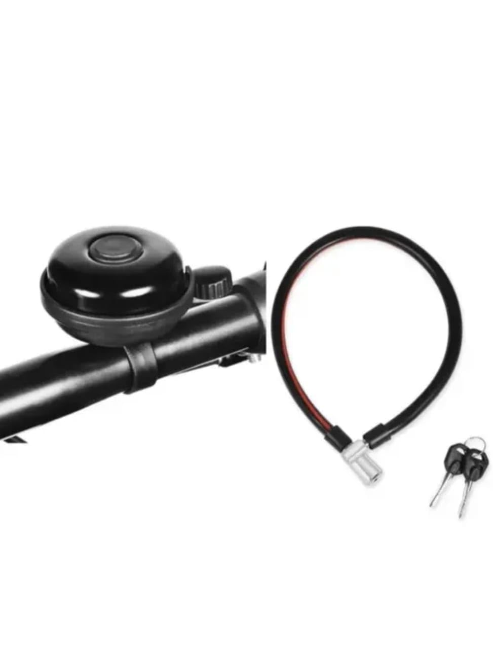 Combo Ultra Loud Bicycle Bell & Lock with Round Key | Durable Steel Security Lock & Clear Ringing Bell | Universal Fit for Cycles & Helmets – Black-picture-22