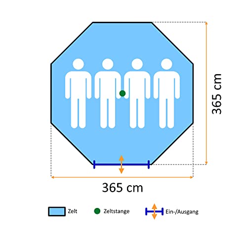 CampFeuer Tipi Spirit tent voor 4 personen, indianentent voor kamperen, wandelen, 3000 mm waterkolom, noktent, piramidetent, ronde tent, groepstent, campingtent, familietent - Afbeelding 3