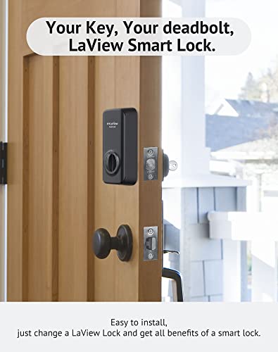 Image of LaView Bluetooth Enabled Door Lock, Wireless & Keyless Entry Smart Door Lock, Alexa and Google Assistant-Enabled Smart Lock, Auto-Lock, Unlock Tracking, LaView App Control, Fits on Most Deadbolts