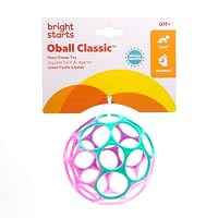 Bright Starts Oball Classic, Flexibles und leicht Greifbares Design für Kinder Jeden Alters, Pink/Lila – Ansicht 5