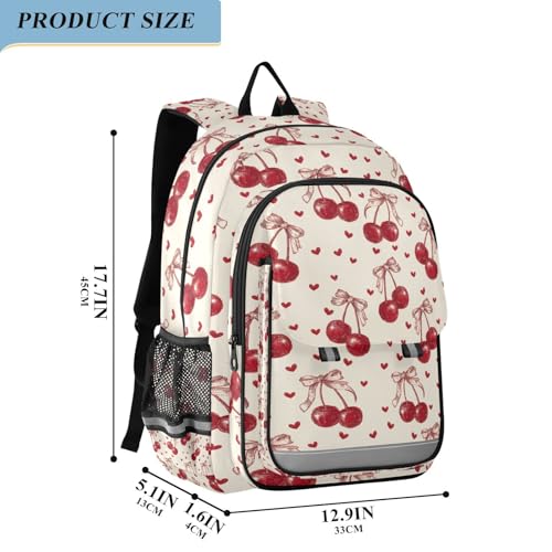 ALAZA Vintage Cherry Red Bow Laptop Backpack Purse for Women Men School Bag 17 Inch Bookbag Student Boys Girls Travel Casual Daypack4