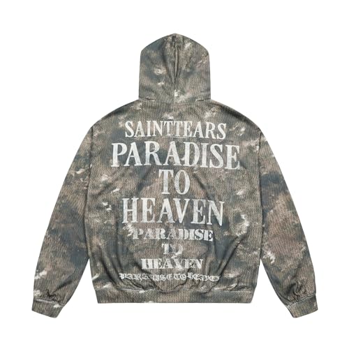 Image of Vintage Saint Men's Jacket with Distressed Washed Design, Metal Zipper With Pockets for Your Stylish Look