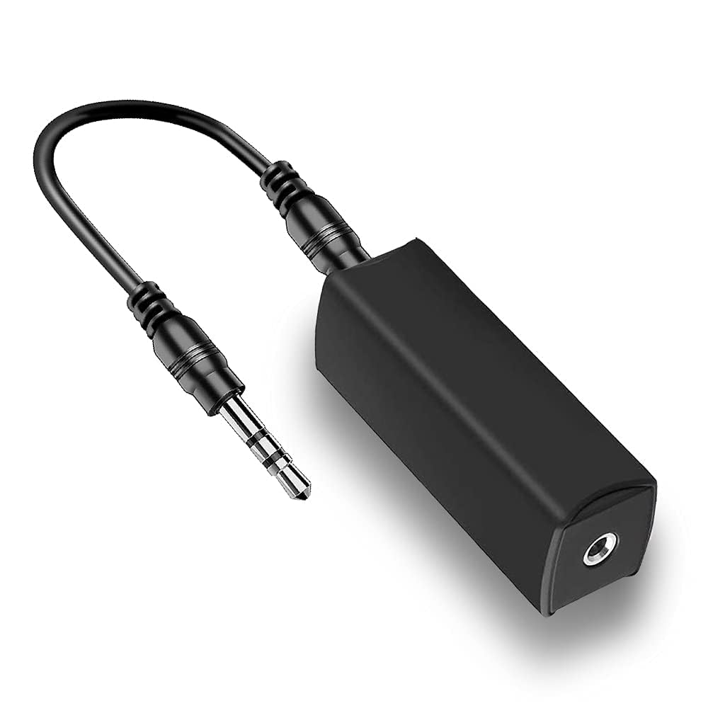 Ground Loop Noise Isolator for Car Audio/Home Audio System with 3.5mm Audio Cable, Current Sound Filter Anti-interference Filter, Eliminates Hum