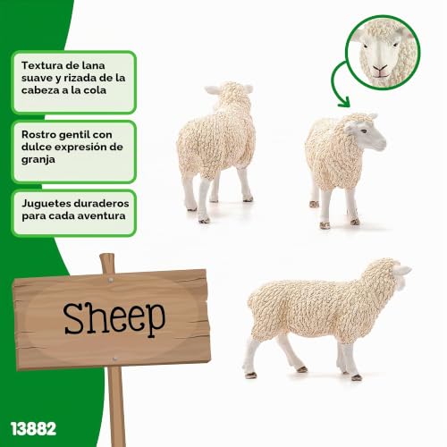 Miniatura 2 de Schleich 13882 Farm World Figura De Juego - Oveja, Juguete A Partir De 3 Años