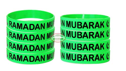 Ramadan Novelty 12-24 Ramadan Toy Ramadan Mubarak wrist band Bracelet Islamic Muslim Kids Gifts. Ø¹ÙŠØ¯ Ù…Ø¨Ø§Ø±Ùƒ Ramadan Kareem Wholesale Islamic Gifts 123 â˜ªâ˜ªâ˜ªâ˜ª (Green, 24)