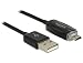 Produktbild Delock Kabel USB 2.0 A Stecker > USB 2.0 Micro B Stecker mit LED Anzeige für Ladestatus Schwarz 1, 0 m