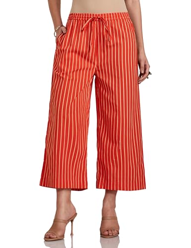Image of Amazon Brand - Myx Women Cotton Relaxed Fit Palazzo (Available in Plus Sizes)