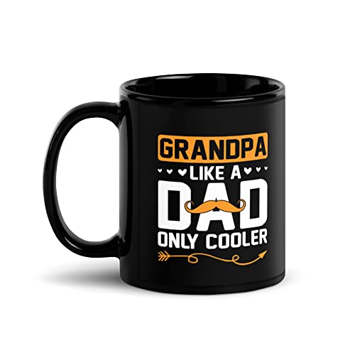 Taza de cerámica negra 11 oz para abuelo estilo moderno miniatura 1