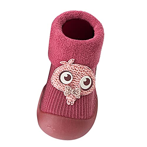 Toddler Sock Shoes,Kids Baby Boys Girls Warm Socks Shoes Knit Soft Solid Toddler Stocking Rubber Baby Slipper2