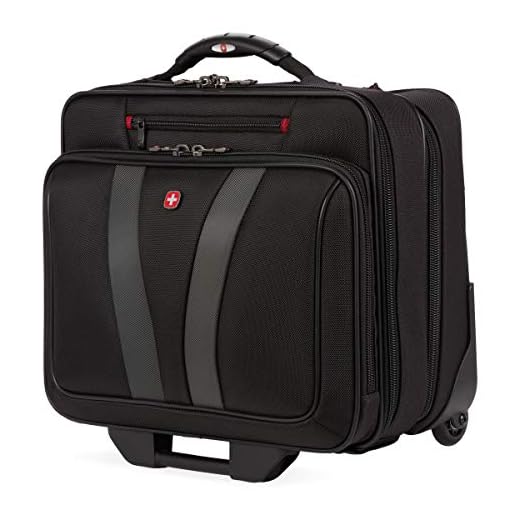 Wenger Luggage Granada Pro Padded Wheeled Laptop Bag with Pass-Thru, Black, 15.6-inch