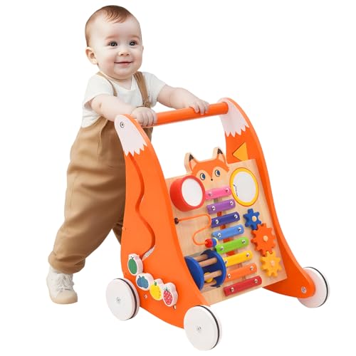 Baby Push & Pull Lauflernspielzeug, laufhilfe für baby ab 1 jahr– Holzspielzeug mit Musik und Formsortierer, Montessori-Multifunktionsspielzeug,Lauflernwagen holz, Geschenk für Jungen und Mädc Baby Push & Pull Lauflernspielzeug, laufhilfe für baby ab 1 jahr– Holzspielzeug mit Musik und Formsortierer, Montessori-Multifunktionsspielzeug,Lauflernwagen holz, Geschenk für Jungen und Mädc