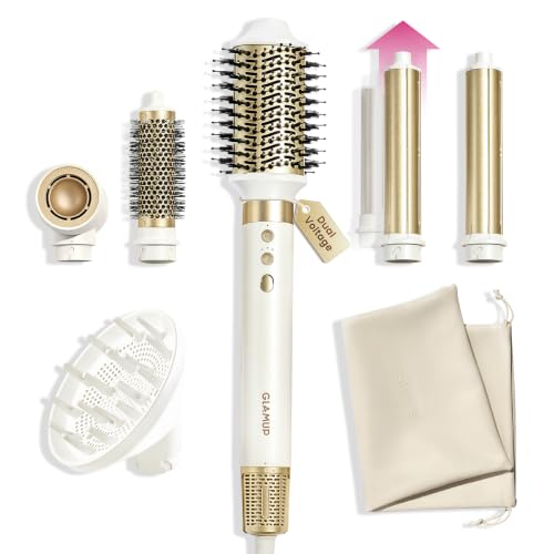 Image of GLAMUP Dual Voltage 6-in-1 Extra Long Wrap AirCurler Hot Air Styler | 110k RPM High-Speed Motor & Negative Ions, No Heat Damage, Fast Drying, Volumizer, Diffuser for All Hair Types, Travel Pouch