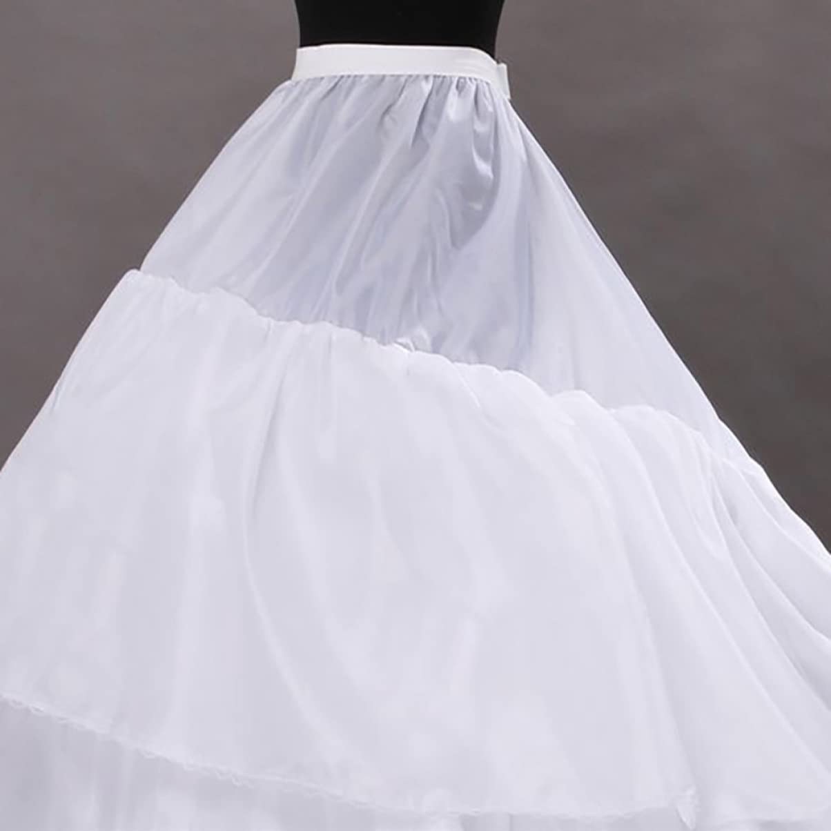ifundom 2 Pièces Long Jupon Slip de Mariée Femmes Dame Blanc Cerceau Étage Longueur Boule de Mariage Crinoline Robe Accessoires pour Jupons Demi Queue de Poisson Robe de Mariée Jupon Jupe