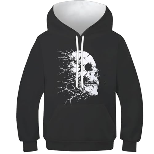 Sweat à capuche crâne enfant ado 12-14 ans sweat-shirt manches longues