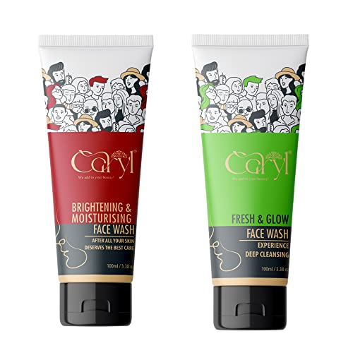 Image of Caryl Brightening & Moisturizing Face Wash Combo | Cream Base Winter Face Wash with Red Wine | Fresh & Glow Hydrating Facial Foam for Men & Women | Travel Size Pack | All Skin Types