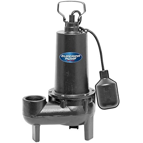 Superior Pump 93501 1/2-Horsepower Cast Iron Sewage Pump with Tethered Float Switch Cover