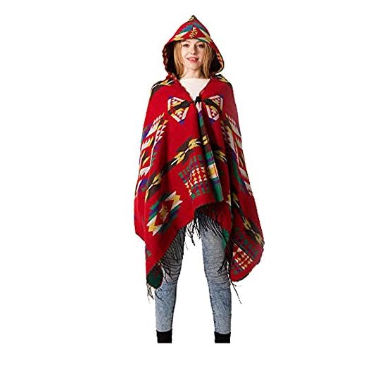 MeiPing Manteau De Cape Bohème Wraps Femme Manteaux Châle Temps Froid