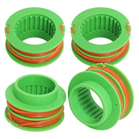 Hoqqf String Trimmer Replacement Spool Compatible with EGO 15-Inch String Trimmer ST1500/ST1500-S, Weed Wacker Trimmer Head Pre-Wound Auto Feed Weed Eater Spool (4Pack) Cover