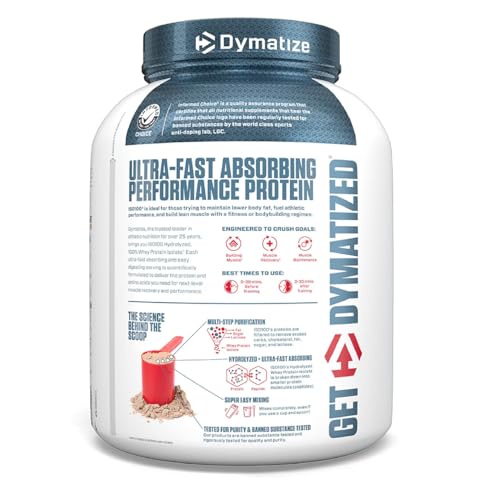 Image of Dymatize ISO 100 Hydrolyzed Whey Protein Powder Isolate, Fudge Brownie, 5 Pound