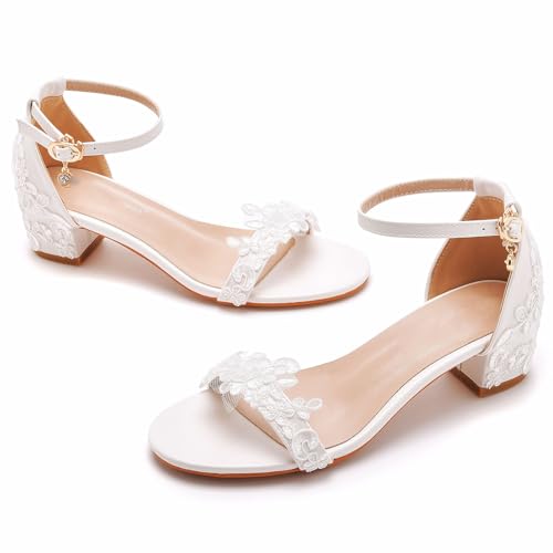 Women Ankle Strap Open Toe Chunky Block Heel Wedding Party Dress Heel Sandals2