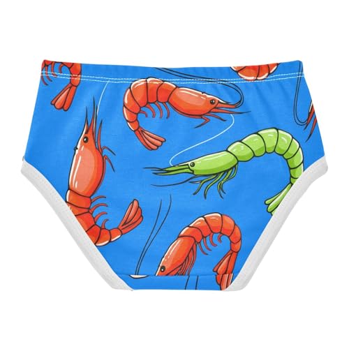 Cartoon Red Green Shrimps Blue Toddler Underwear Custom 2t Cotton Panties for Girl Pattern Kids Undies Briefs2