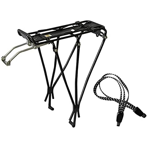 TAOCI Bike Pannier Rack - Universal Adjustable Carrier Rear Plus+ for Non-Disc Brake Mount, Height Adjustable for 24"-28" Frames with Bike Strap Cover