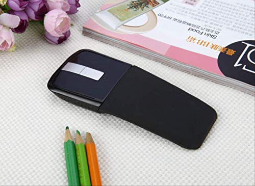 Souris tactile sans fil 2.4G pliable noire, accessoire informatique ultra-mince premium